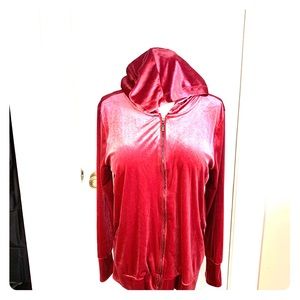 Velour jacket with hood